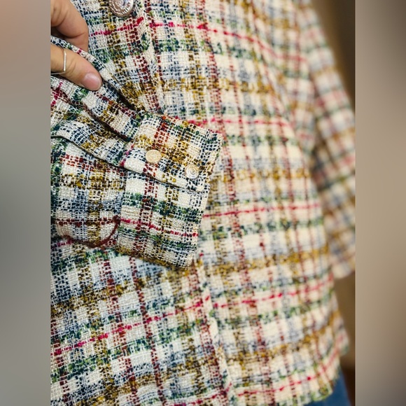 Joelle Tweed Oversized Blazer Jacket – Plaid Multicolor – Size L – Like New - Picture 9 of 12